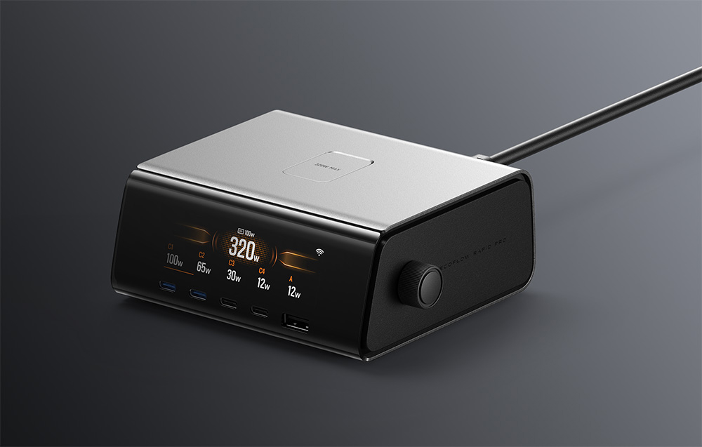 stacja dokująca na szarym tle