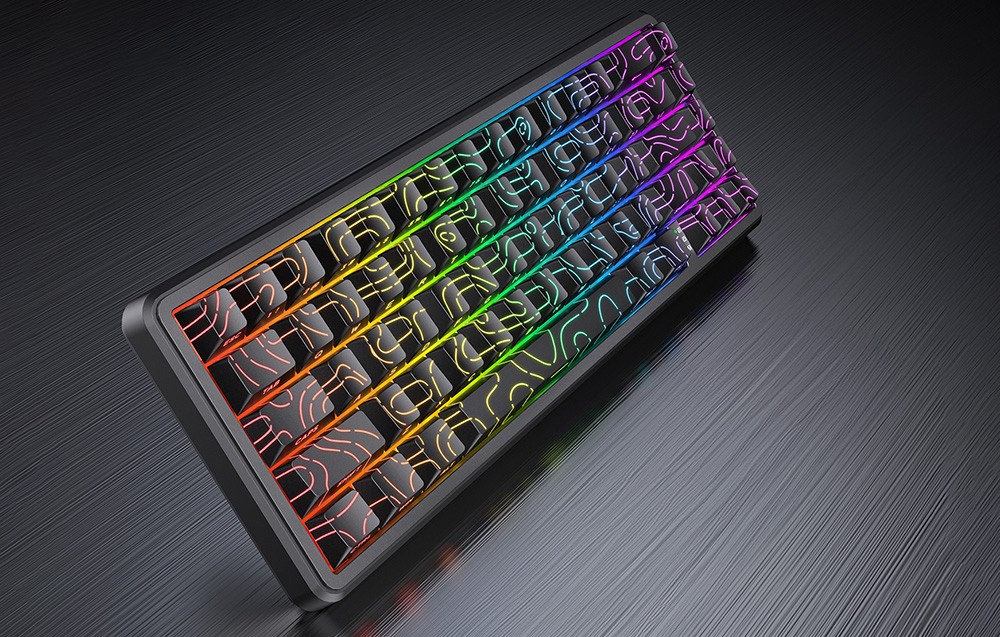 Πληκτρολόγιο gaming με έγχρωμο οπίσθιο φωτισμό RGB σε σκούρο φόντο