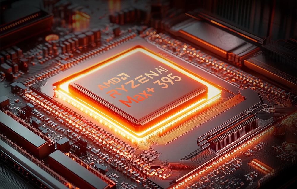 Close-up of the RYZEN processor.