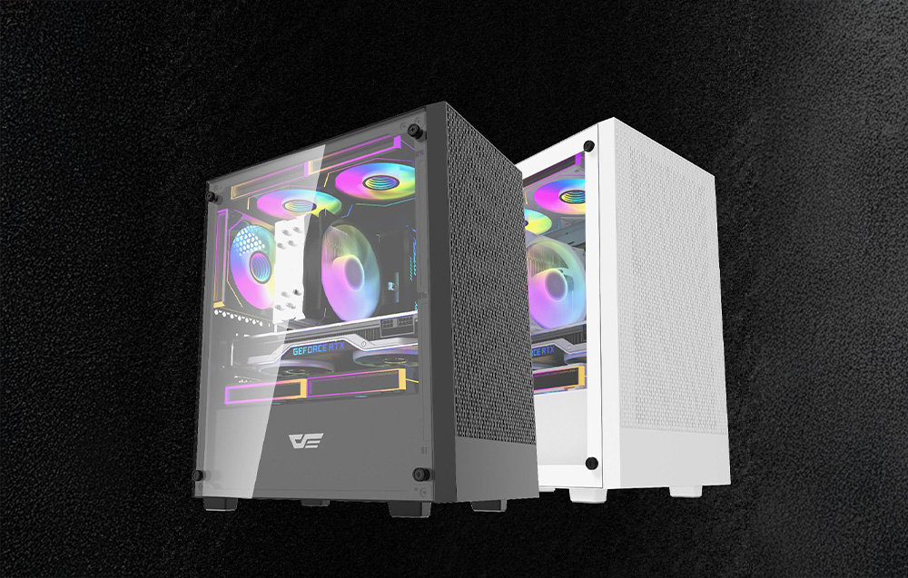 Δύο θήκες Darkflash M305 σε λευκό και μαύρο χρώμα δίπλα-δίπλα.