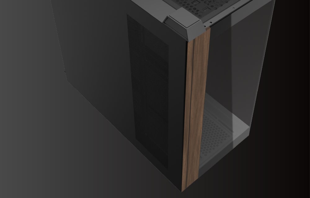 Πλαϊνό πάνελ της θήκης υπολογιστή Darkflash DS900W από πάνω.