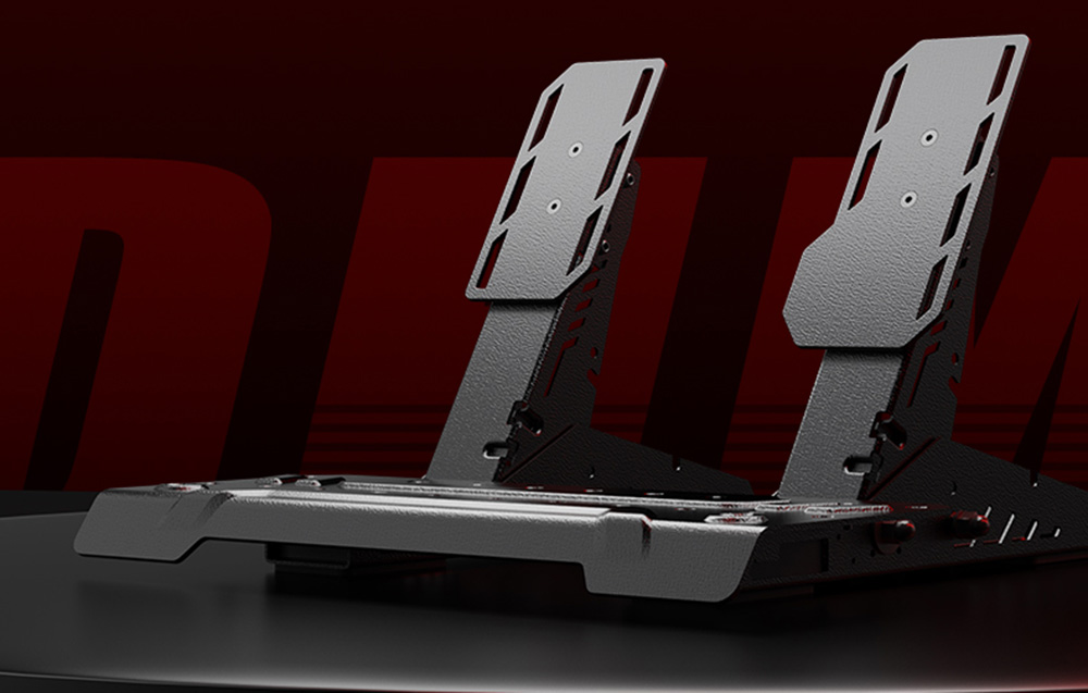 Σετ δύο πεντάλ PXN σε μεταλλική βάση με κεκλιμένες πλάκες πεντάλ σε σκούρο φόντο