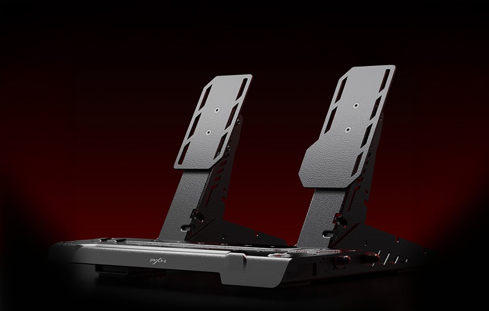 Πεντάλ PXN δύο σημείων σε γραφίτη με το λογότυπο της μάρκας στη βάση σε σκούρο φόντο