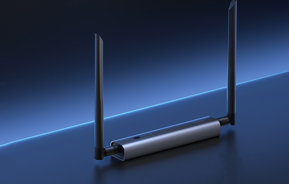 Πύλη ZigBee με 2 κεραίες σε σκούρο μπλε φόντο.