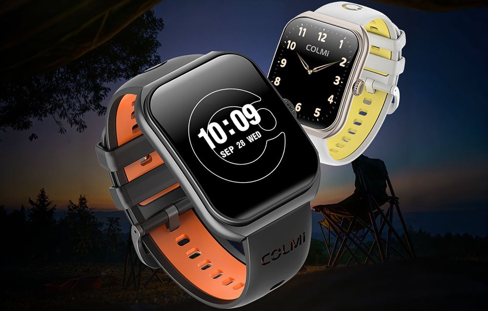 Ασπρόμαυρο smartwatch σε σκούρο φόντο.