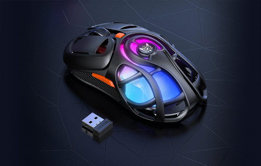 Μαύρο ποντίκι gaming με οπίσθιο φωτισμό και προσαρμογέα σκούρου φόντου