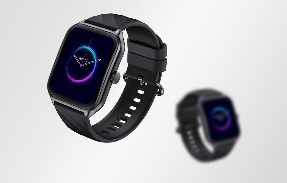 Δύο μοντέλα smartwatch της Zeblaze που στέκονται το ένα δίπλα στο άλλο, το ένα εκ των οποίων είναι θολό στο φόντο