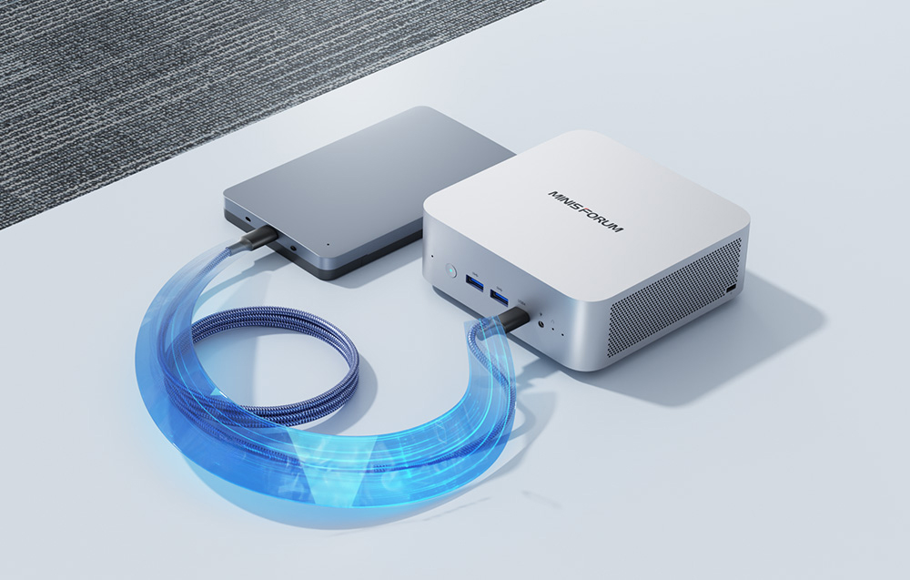 Συσκευή συνδεδεμένη στο φόρουμ mni pc minis στο γκρι τραπέζι