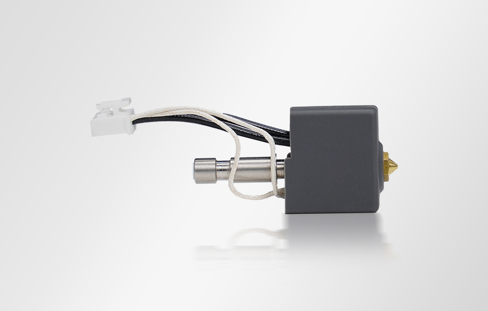 Hotend με ακροφύσιο τρισδιάστατου εκτυπωτή σε γκρι φόντο