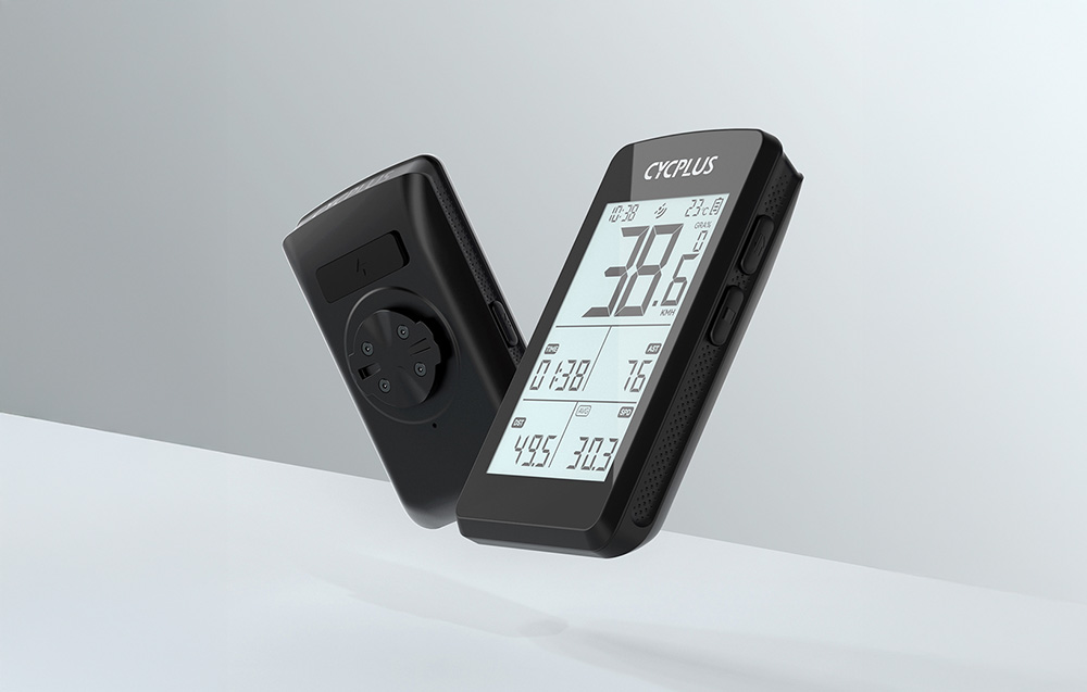 Δύο υπολογιστές Cycplus M3 εμφανίζονται μπροστά με οθόνη και πίσω με κουμπιά