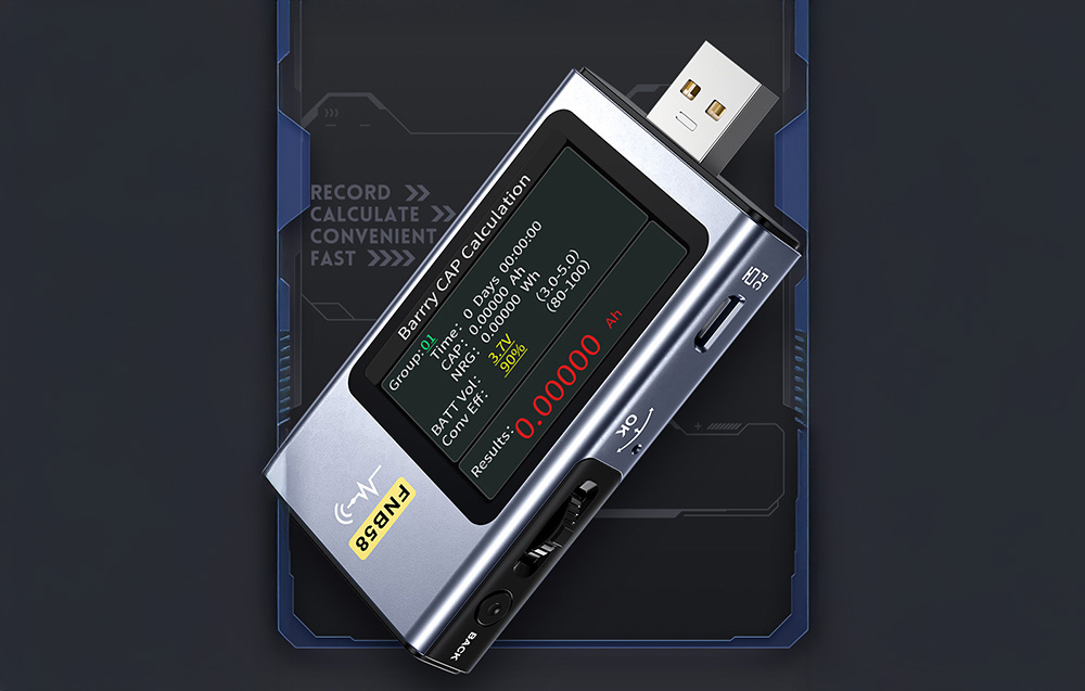 Δοκιμαστής θύρας USB σε φουτουριστικό σκούρο φόντο
