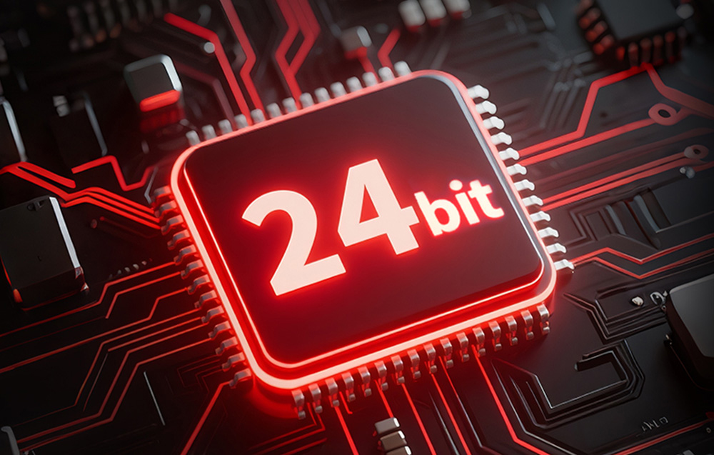 Μαγνητικός κωδικοποιητής 24 bit σε κόκκινο και μαύρο φόντο