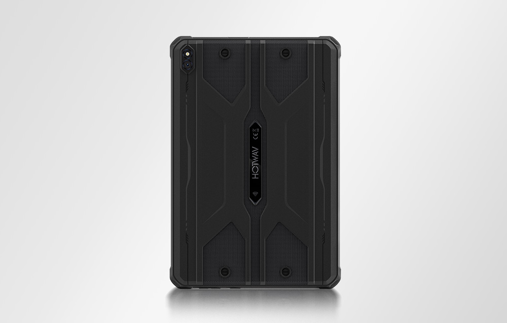 Tablet Hotwav σε λευκό φόντο, αναποδογυρισμένο με την κάμερα στραμμένη προς τον φακό