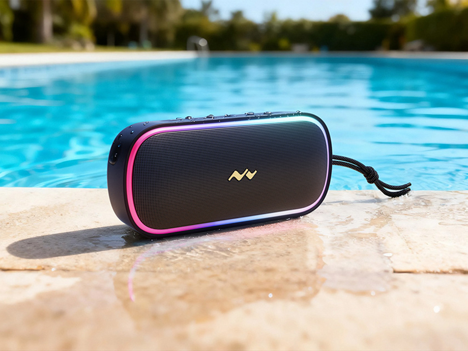 Αδιάβροχο ηχείο Bluetooth δίπλα στην πισίνα