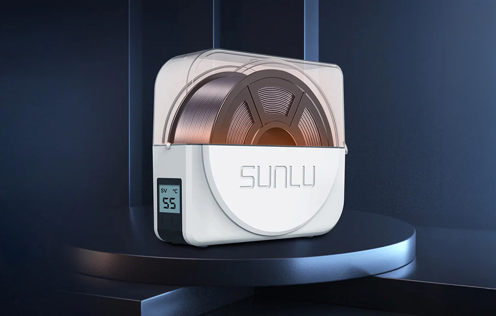 Στεγνωτήρας νημάτων SUNLU S1 Plus σε βάση με οπίσθιο φωτισμό