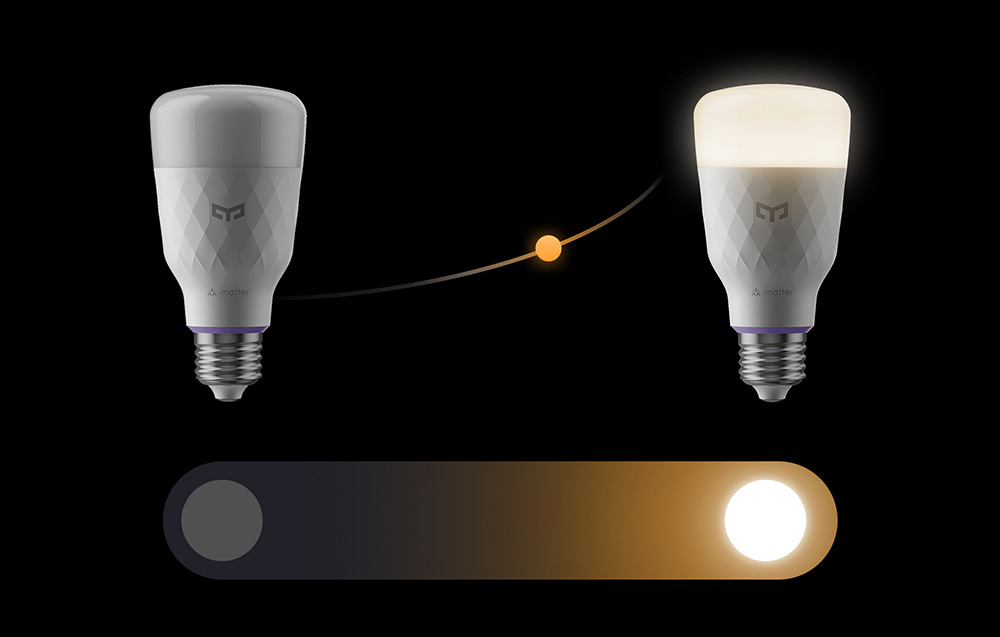 2 λαμπτήρες Yeelight: ο ένας σβηστός, ο άλλος να λάμπει με ζεστό φως