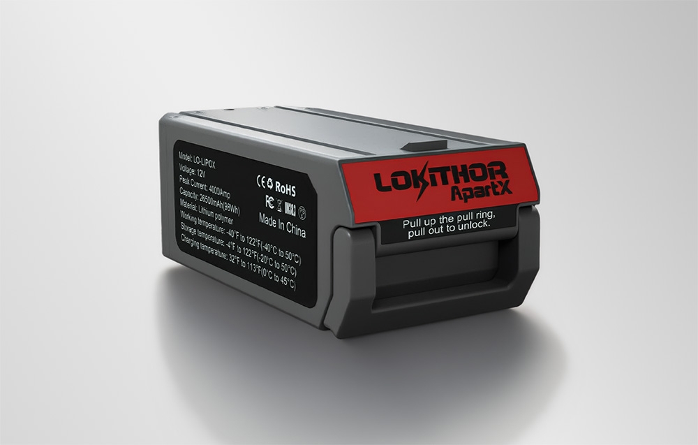 Μπαταρία Lokithor σε ανοιχτόχρωμο φόντο