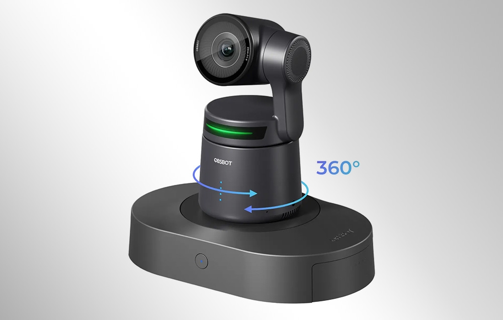 Κάμερα web με περιστροφή 360 μοιρών σε βάση στήριξης