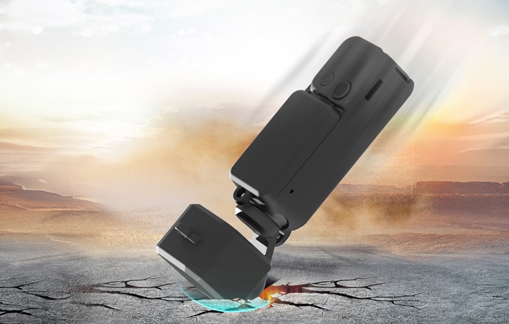 Ανθεκτική θήκη για την κάμερα DJI Osmo Pocket 3 που χτυπά σε ραγισμένο έδαφος κατά την πτώση από ύψος