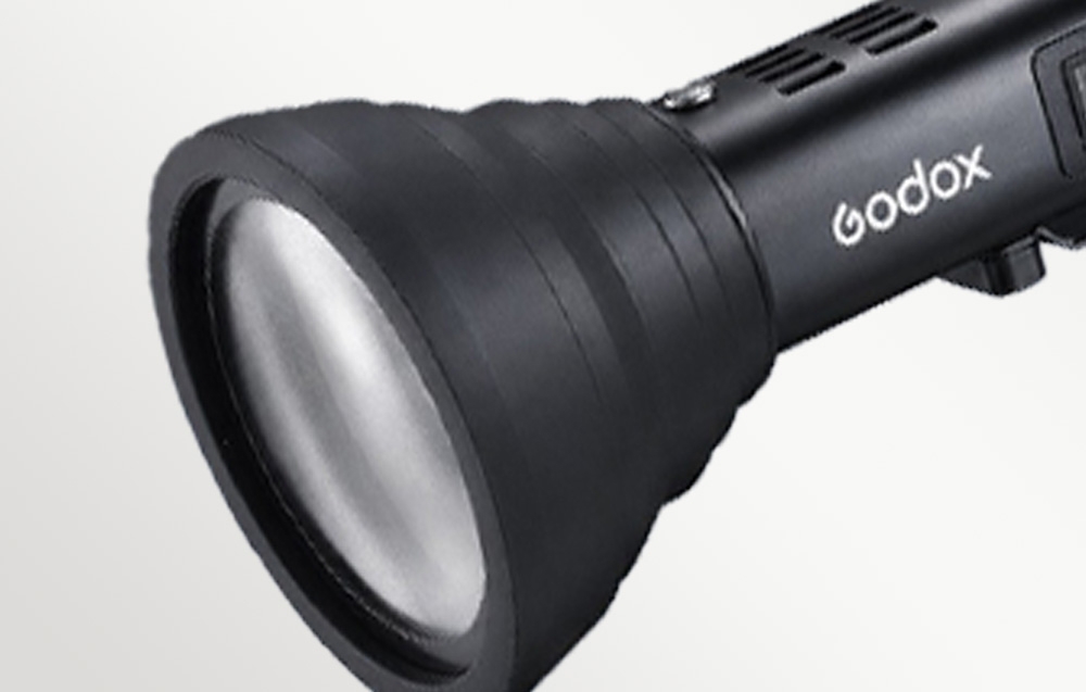 Κοντινό πλάνο ενός φωτός στούντιο LED GODOX