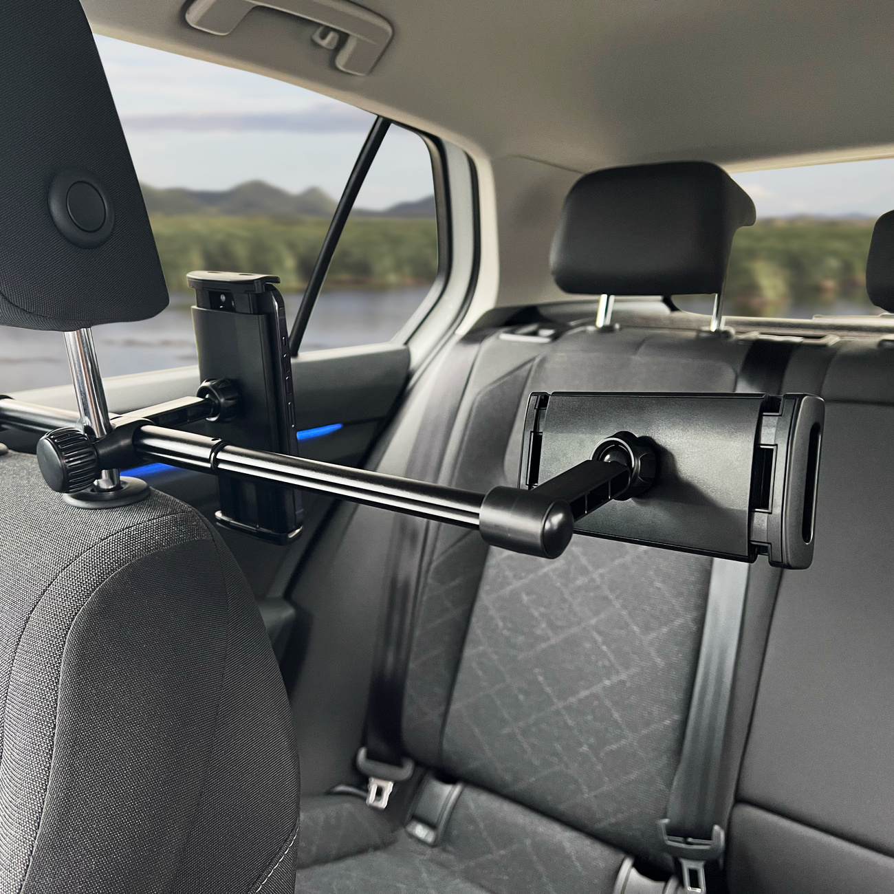 How to mount the Wozinsky WTHBK1 double headrest car phone holder Jak wygląda podwójny uchwyt na telefon do samochodu na zagłówek Wozinsky WTHBK1