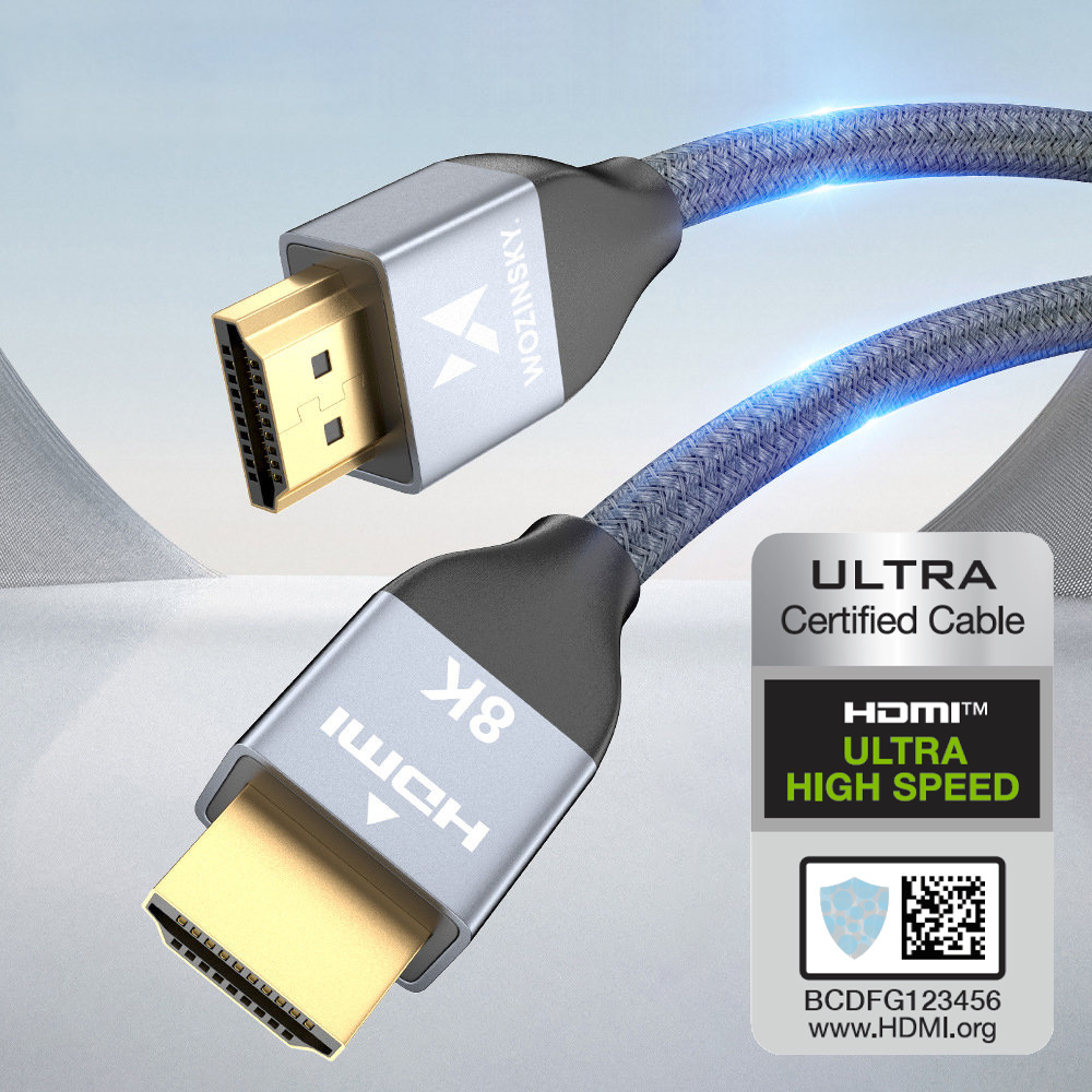 Σύνδεση του καλωδίου HDMI Wozinsky 2.1 στον υπολογιστή Kabel HDMI 2.1 Wozinsky wygodnie podłącza się do komputera