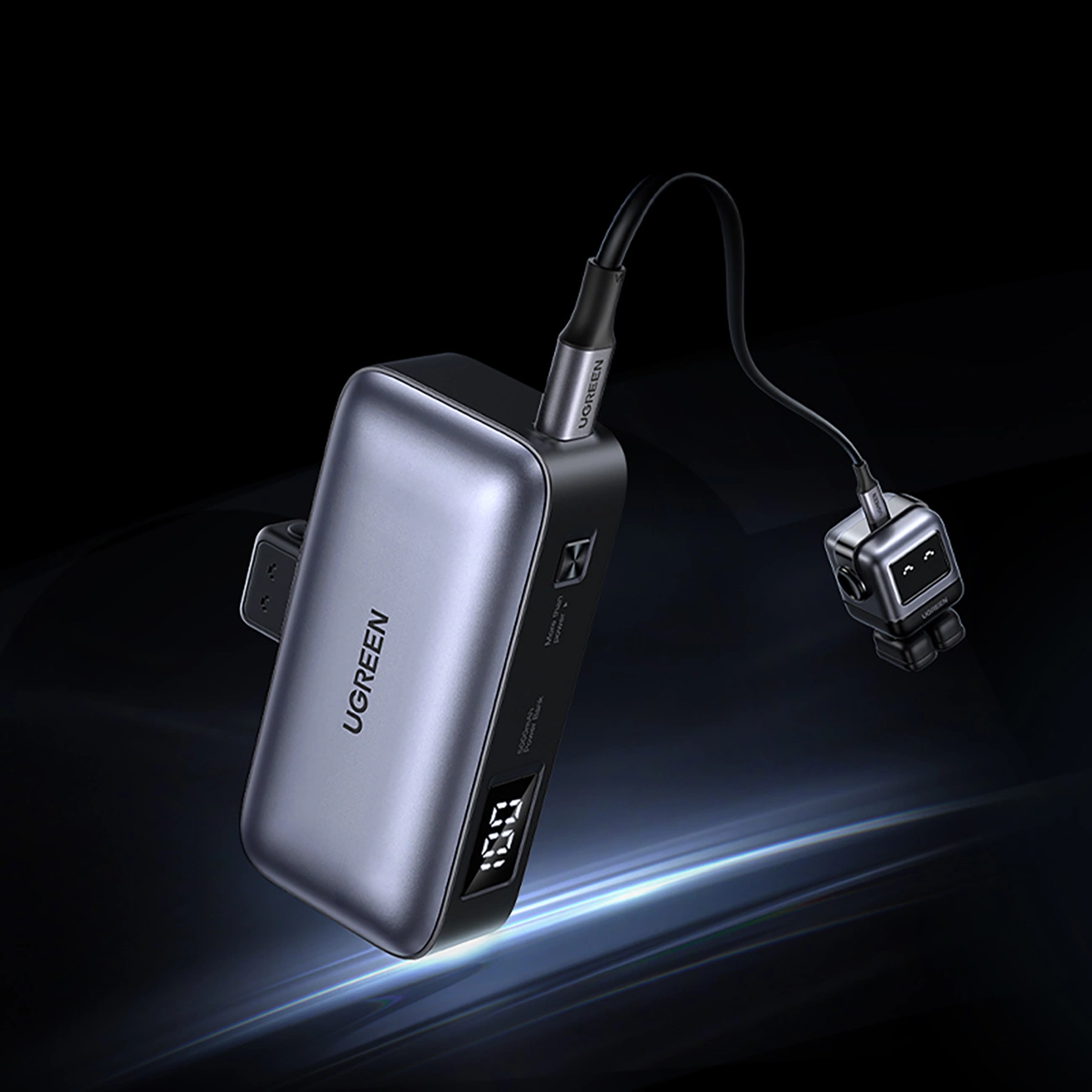 Ugreen PB503 powerbank με καλώδιο σε μαύρο φόντο