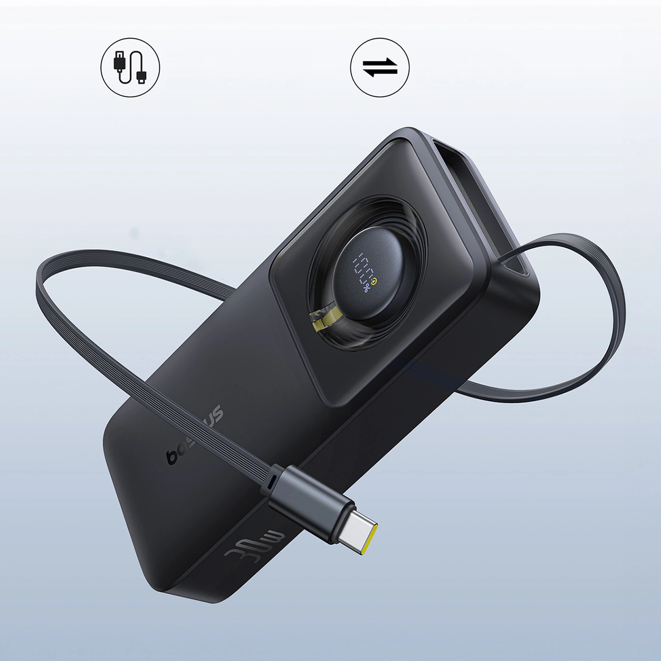 Powerbank Baseus Free2Pull μπλεγμένο με καλώδιο