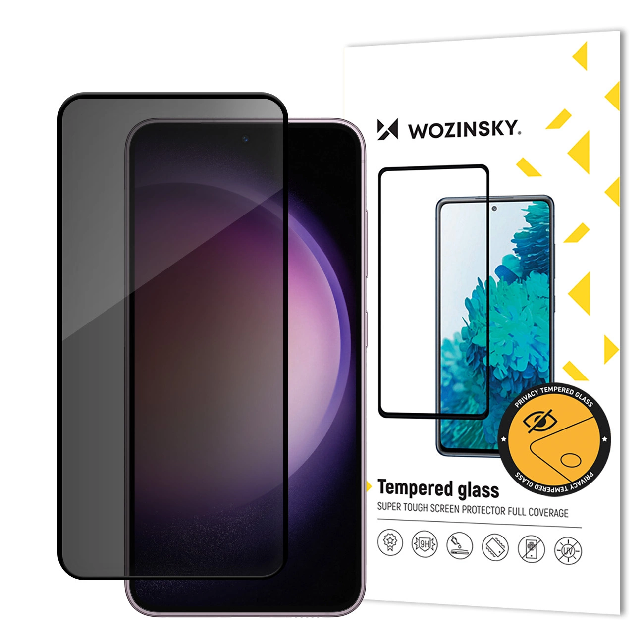 Wozinsky Privacy Glass Tempered Glass με φίλτρο κατά της κατασκοπείας σε λευκό φόντο