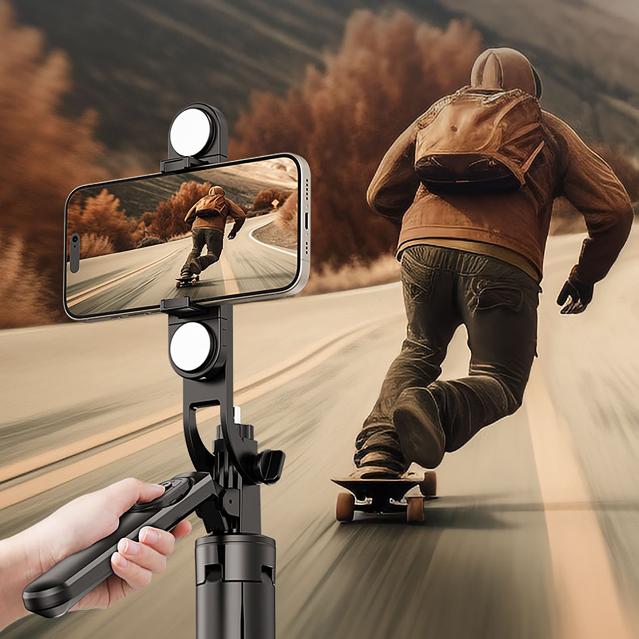 Selfie stick κινητό καταγράφει skateboarding WH181D-Y1S