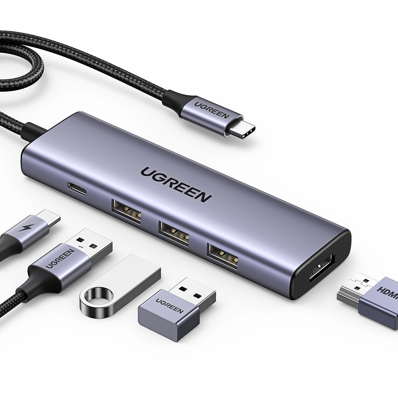 HUB 5in1 Ugreen CM511 σε λευκό φόντο