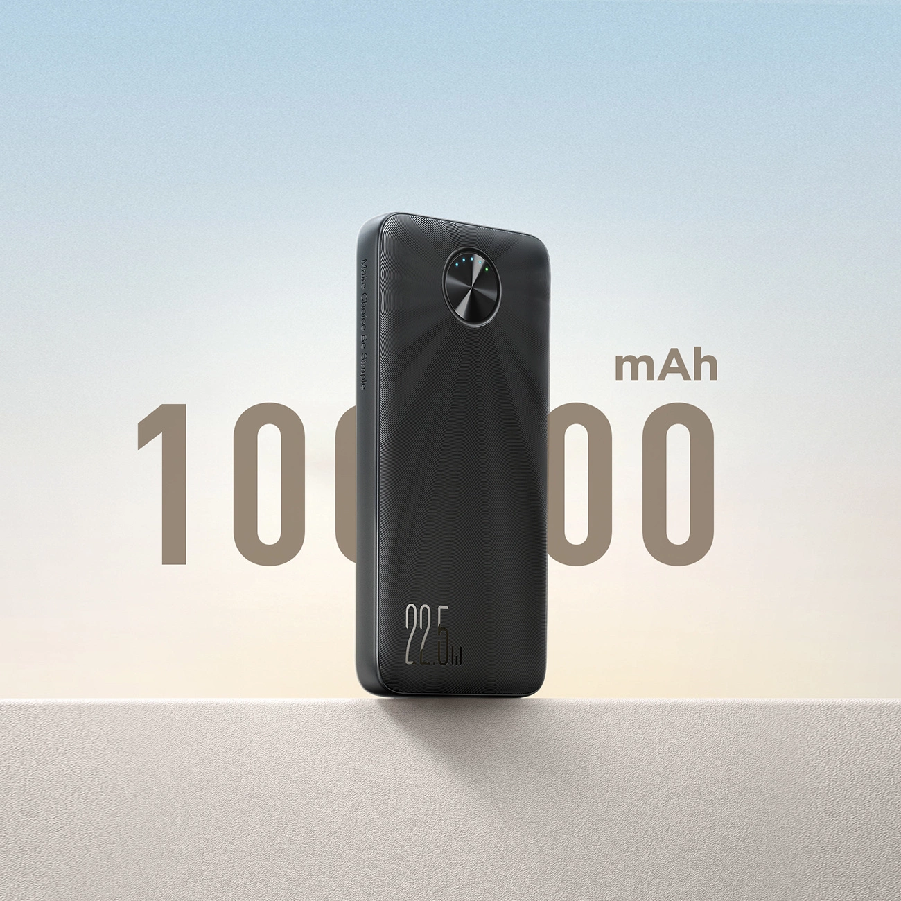 Joyroom JR-PBF15 power bank σε μπεζ και μπλε φόντο