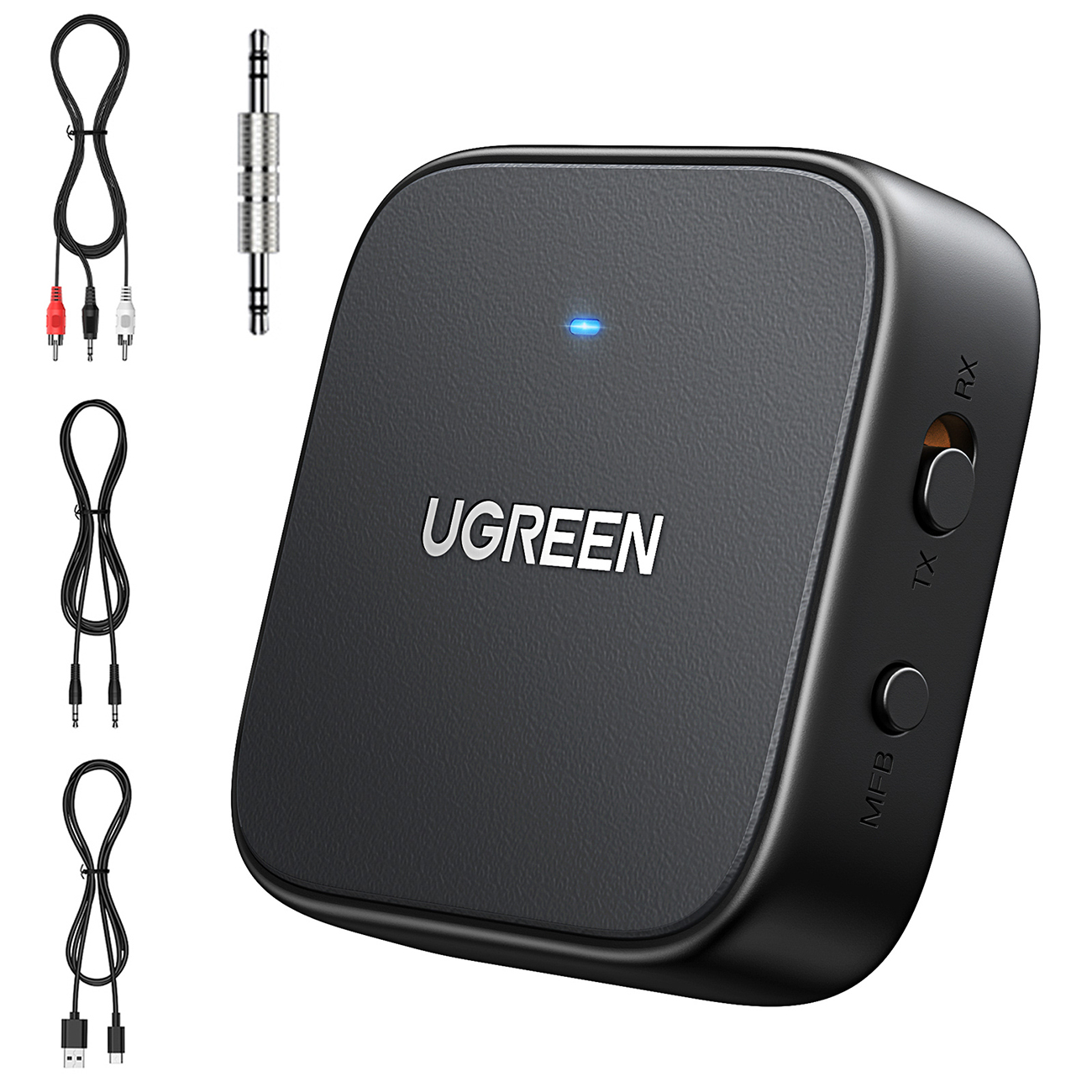Ugreen CM667 35223 Bluetooth 5.2 πομπός/δέκτης ήχου σε λευκό φόντο