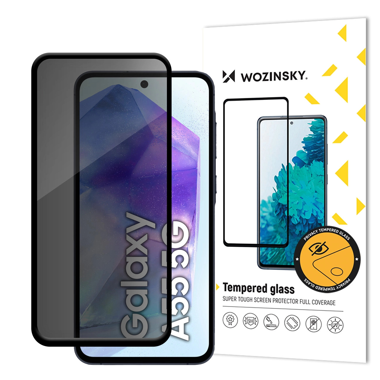 Wozinsky Privacy Glass Tempered Glass με φίλτρο κατά της κατασκοπείας σε λευκό φόντο