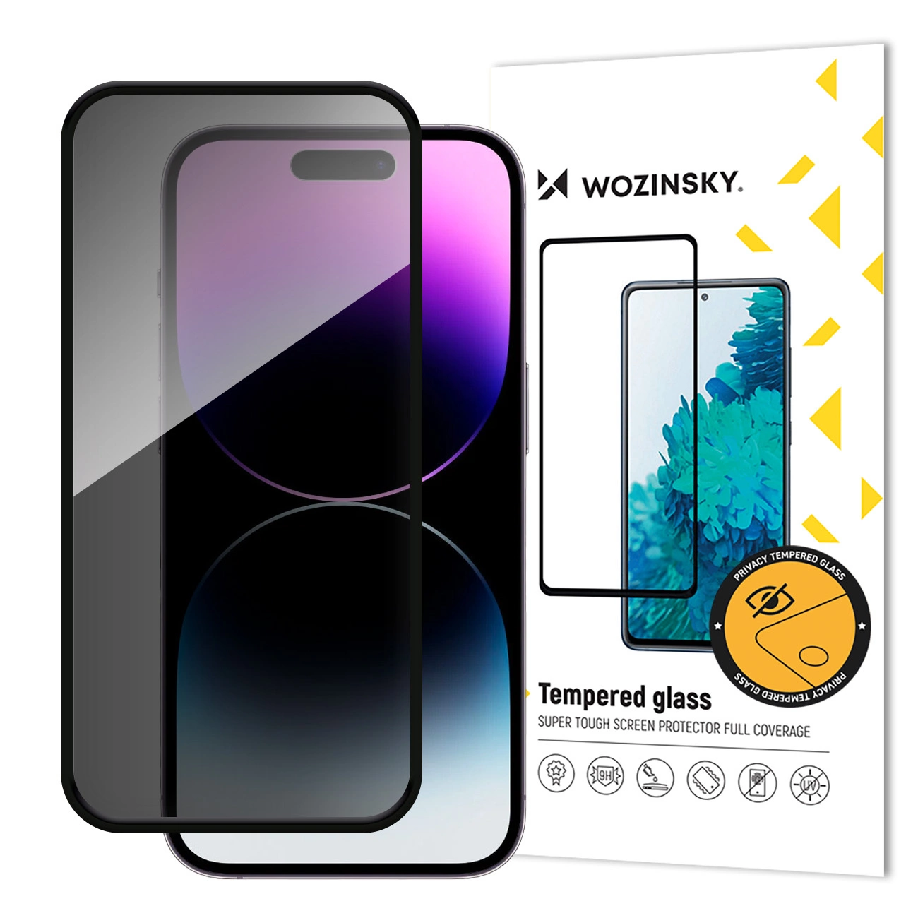 Wozinsky Privacy Glass Tempered Glass με φίλτρο κατά της κατασκοπείας σε λευκό φόντο