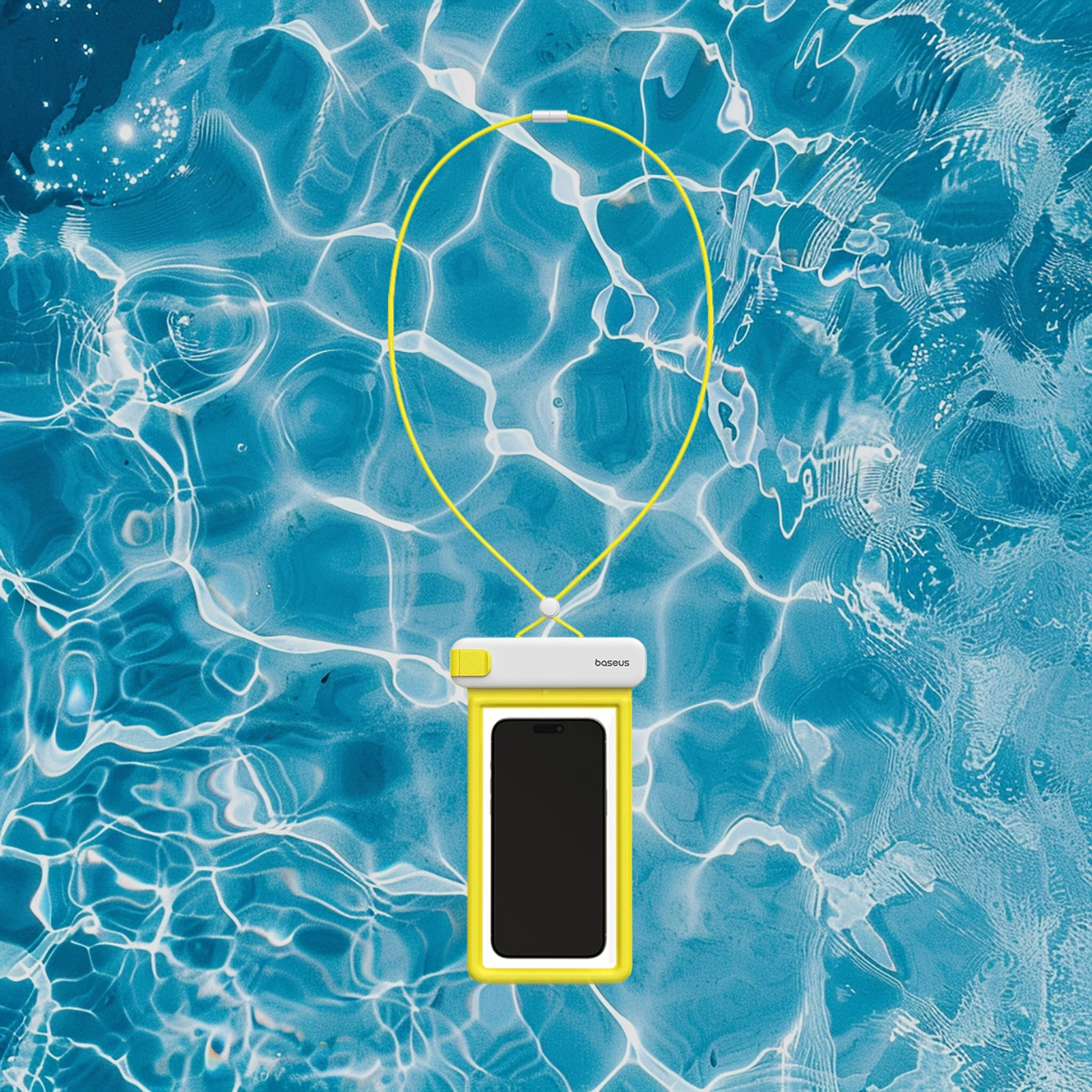 Θήκη Baseus DeepDive με ρυθμιζόμενο λουράκι σε φόντο πισίνας