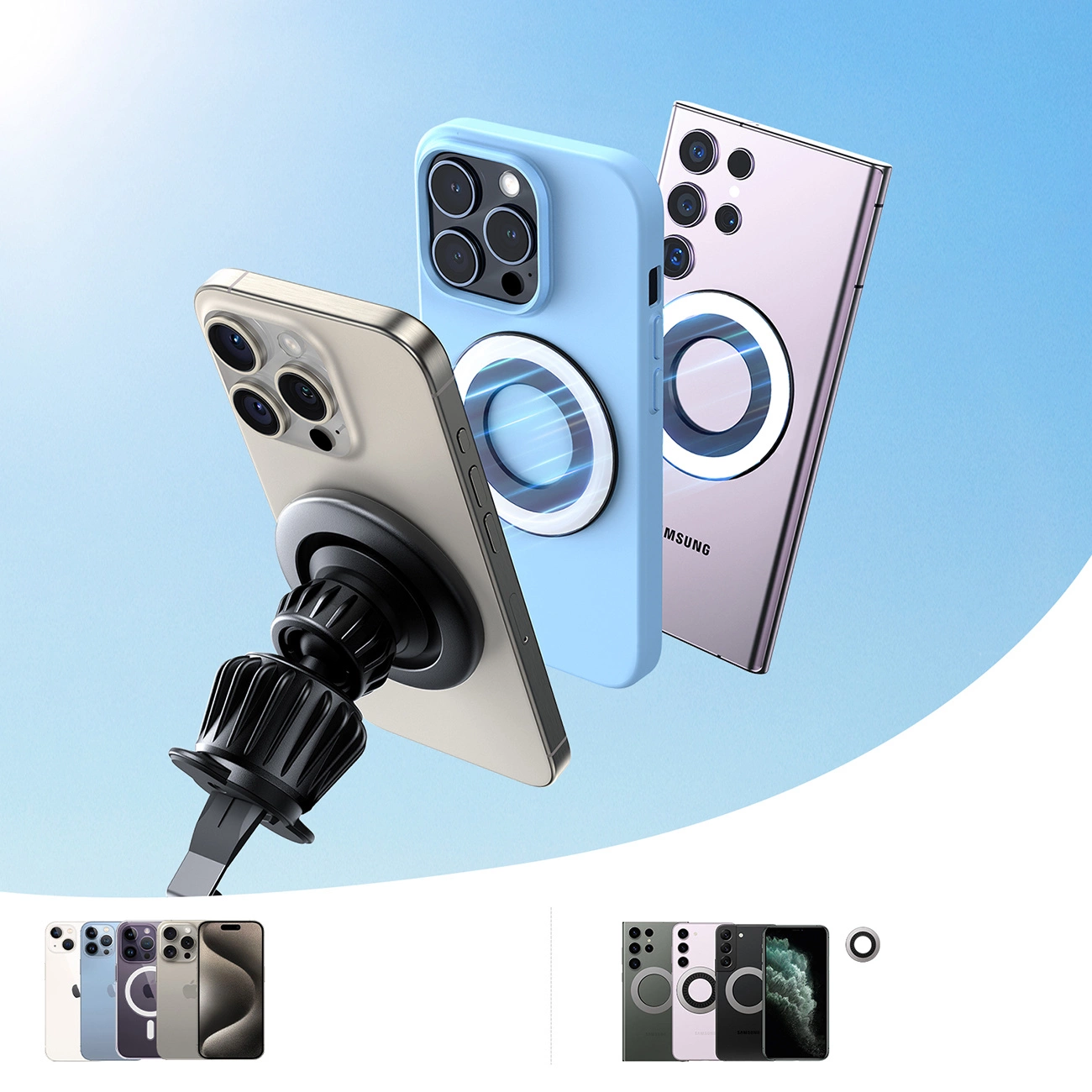 Λαβή Joyroom JR-ZS406 που περιβάλλεται από πολλές διαφορετικές συσκευές