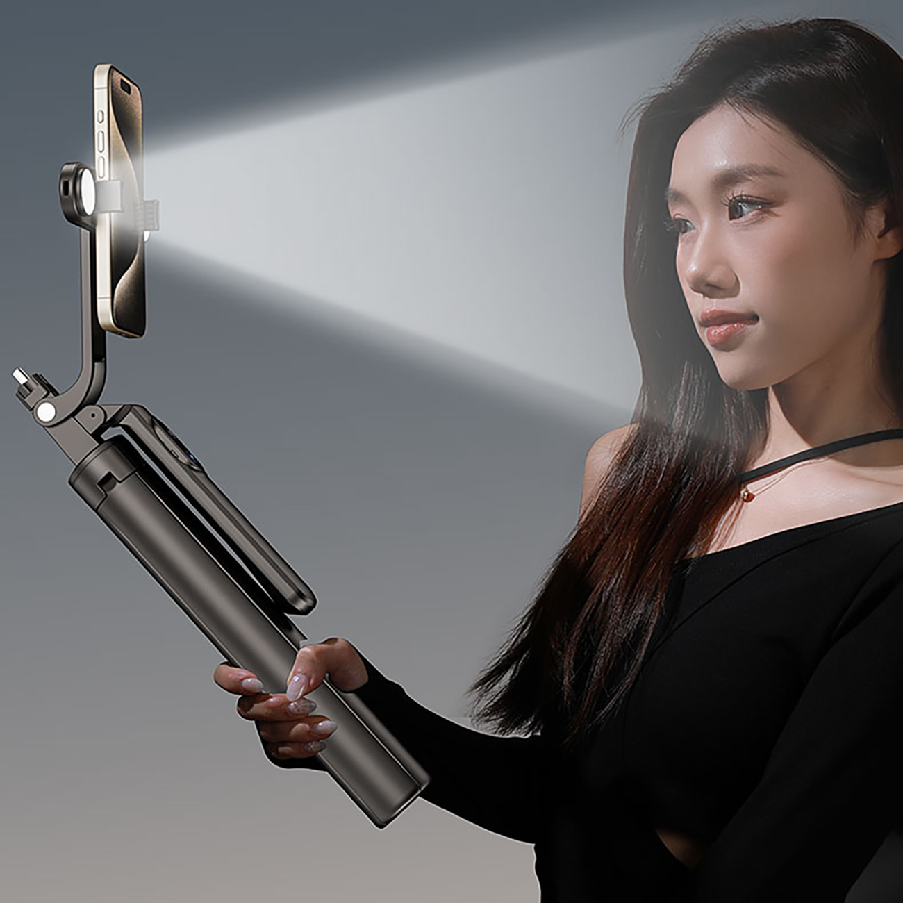 Γυναίκα βγάζει φωτογραφία με selfie stick WH181D-Y1S