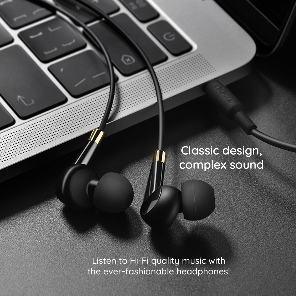 Hoco - Ενσύρματα Ακουστικά Amazing (M58) - Jack 3.5mm, Στερεοφωνικό, Hi-Fi,  με Μικρόφωνο, 1.2m - Μαύρο | Αγοράστε online | Adaptoras