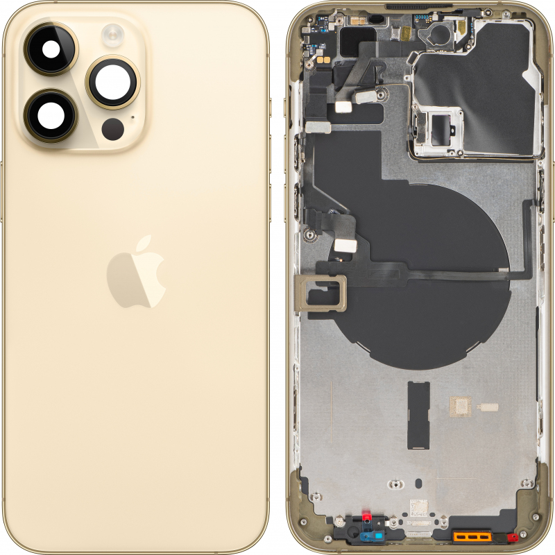 Καλύμμα Μπαταρίας με Μεσαίο Σκελετό για Apple iPhone 14 Pro Max, Χρυσό, Επαναχρησιμοποίητο (Κατηγορία A) 