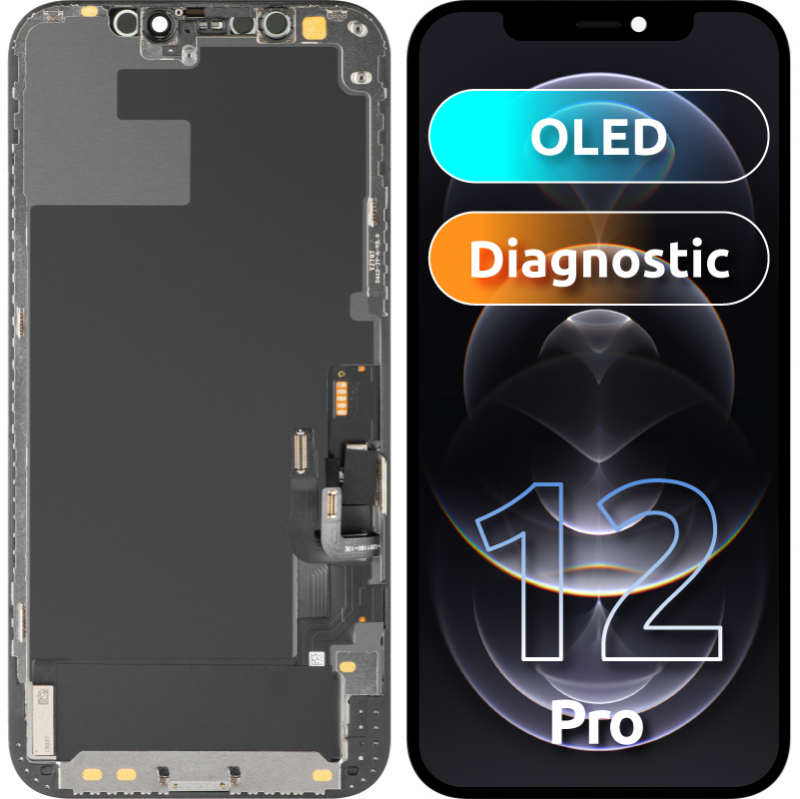 Μονάδα Οθόνης LCD MP για Apple iPhone 12 / 12 Pro, Έκδοση Διαγνωστικού OLED, Μετά την Αγορά, Μαύρη Μονάδα Οθόνης LCD MP για Apple iPhone 12 / 12 Pro, Έκδοση Διαγνωστικού OLED, Μετά την Αγορά, Μαύρη
