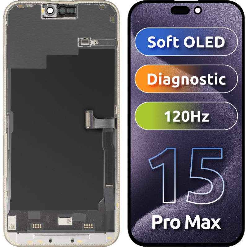 Μονάδα Οθόνης LCD MP για Apple iPhone 15 Pro Max, Soft OLED FHD 120Hz Έκδοση Διαγνωστικής, Μετά την Αγορά, Μαύρη Μονάδα Οθόνης LCD MP για Apple iPhone 15 Pro Max, Soft OLED FHD 120Hz Έκδοση Διαγνωστικής, Μετά την Αγορά, Μαύρη
