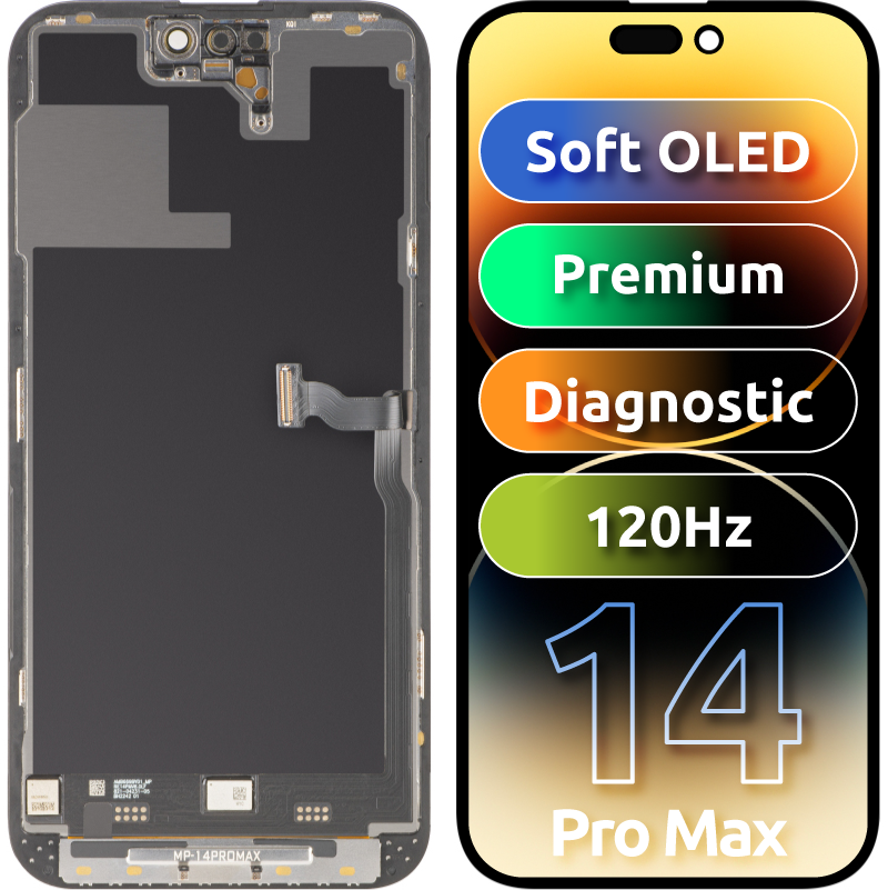 Οθόνη LCD Module MP για Apple iPhone 14 Pro Max, Premium Μαλακό OLED FHD 120Hz Εκδοχή Διαγνωστικού, Μετά την Αγορά, Μαύρη Οθόνη LCD Module MP για Apple iPhone 14 Pro Max, Premium Μαλακό OLED FHD 120Hz Εκδοχή Διαγνωστικού, Μετά την Αγορά, Μαύρη
