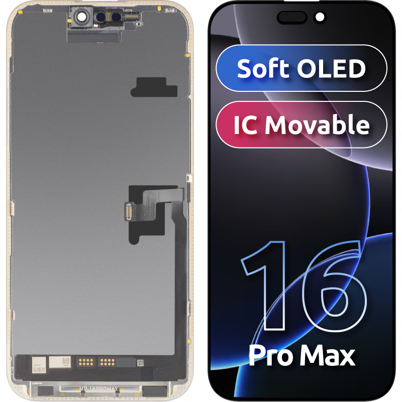 Μονάδα Οθόνης LCD MP για Apple iPhone 16 Pro Max, Soft OLED FHD IC Μετακινούμενη Έκδοση, Aftermarket, Μαύρο Μονάδα Οθόνης LCD MP για Apple iPhone 16 Pro Max, Soft OLED FHD IC Μετακινούμενη Έκδοση, Aftermarket, Μαύρο