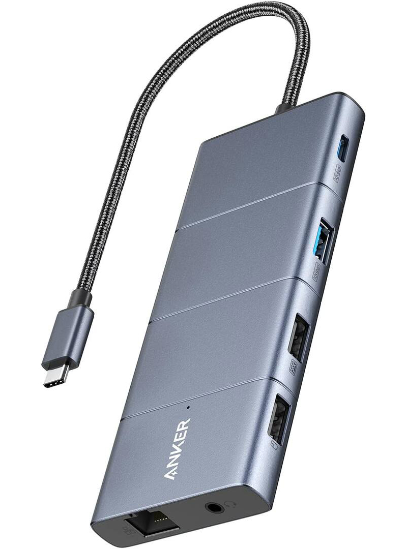 Hub USB-C Anker PowerExpand, 1 x USB-A 3.2 - 2 x USB-A - 2 x USB-C - 1 x Display Port - 1 x HDMI - 1 x Jack 3.5mm - 1 x RJ45 - 1 x SD - 1 x microSD, Γκρι Hub USB-C Anker PowerExpand, 1 x USB-A 3.2 - 2 x USB-A - 2 x USB-C - 1 x Display Port - 1 x HDMI - 1 x Jack 3.5mm - 1 x RJ45 - 1 x SD - 1 x microSD, Γκρι