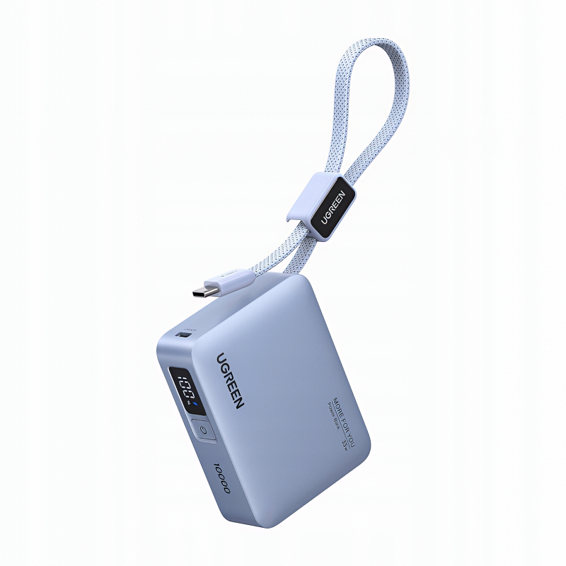 Baterie Externa UGREEN PB584 (75173B), 10000mAh, 33W, QC + PD, 1 x USB-A - 2 x USB-C, Bleu Baterie Externa UGREEN PB584 (75173B), 10000mAh, 33W, QC + PD, 1 x USB-A - 2 x USB-C, Bleu